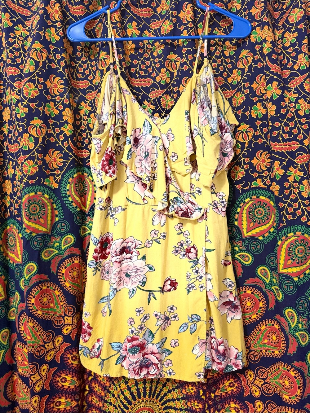 Love Tree L Yellow Floral Romper